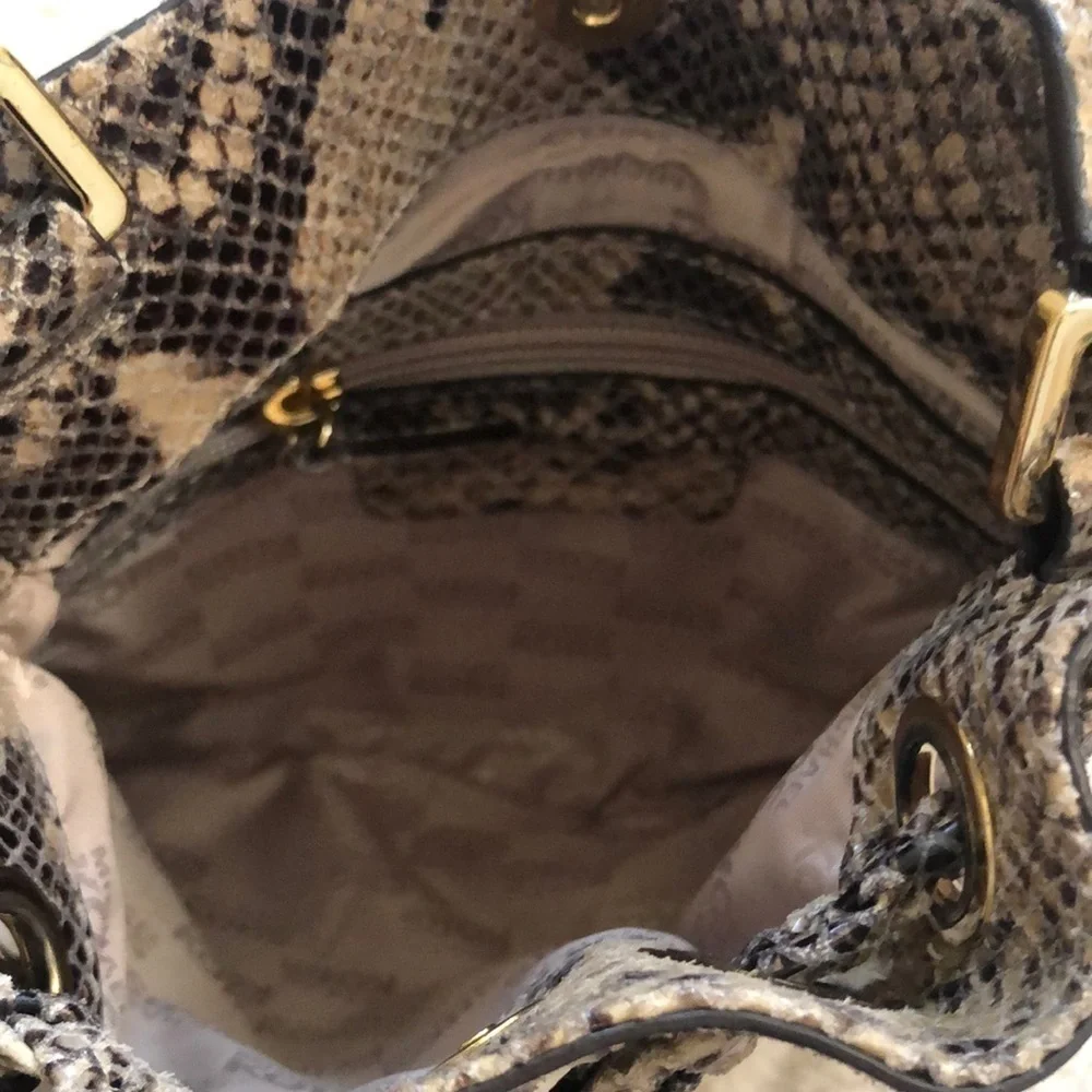 Michael Kors Snake Python Embossed Crossbody Bag Tassel Drawstring